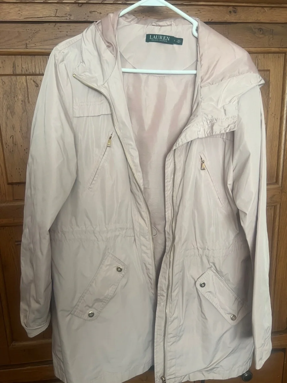 Lauren Ralph Lauren Light Blush Hooded Trench Coat - Picture 1 of 1